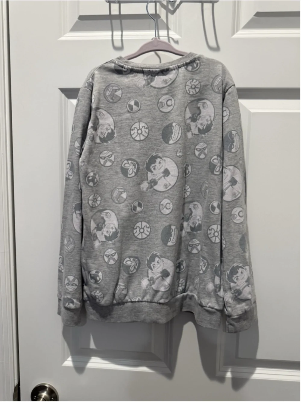LC Waikiki Ben 10 Graphic Print Sweatshirt Pullover Crew Neck Gray 8-9Y